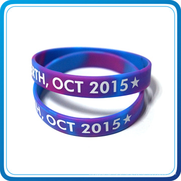 3D Design Rubber Silicone Wristband with Printing Logo